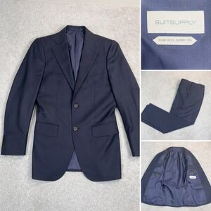 SuitSupply Lazio Brescia Slim Suit Mens EU42 US 32R Blue Super 110s Wool 2 Pc